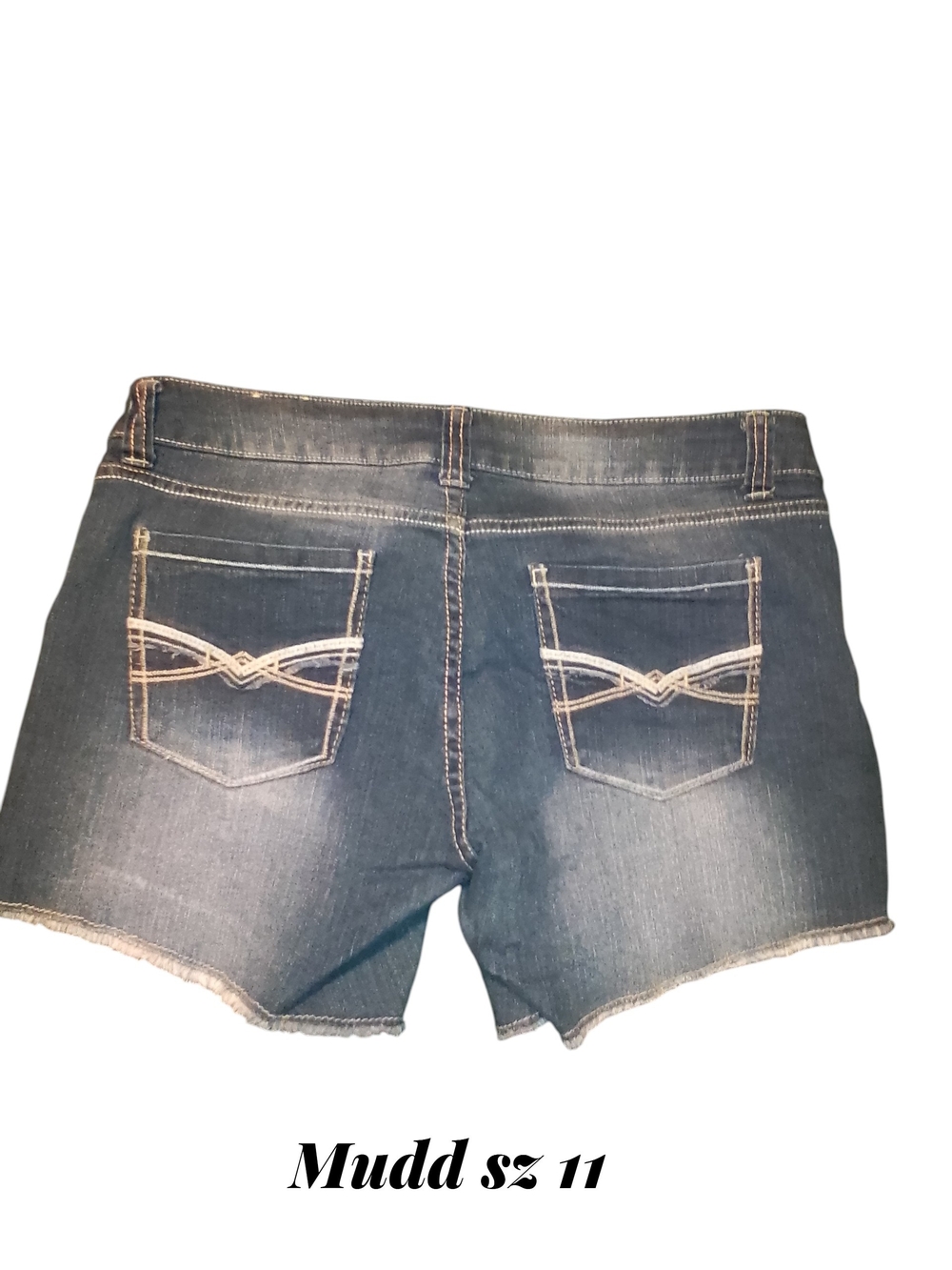 Mudd Dark Blue Denim Jean Shorts with Embroidered Back Pockets